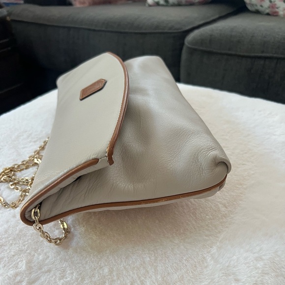 Celine Cream and Tan Clutch with Gold Chain - Picture 4 of 14